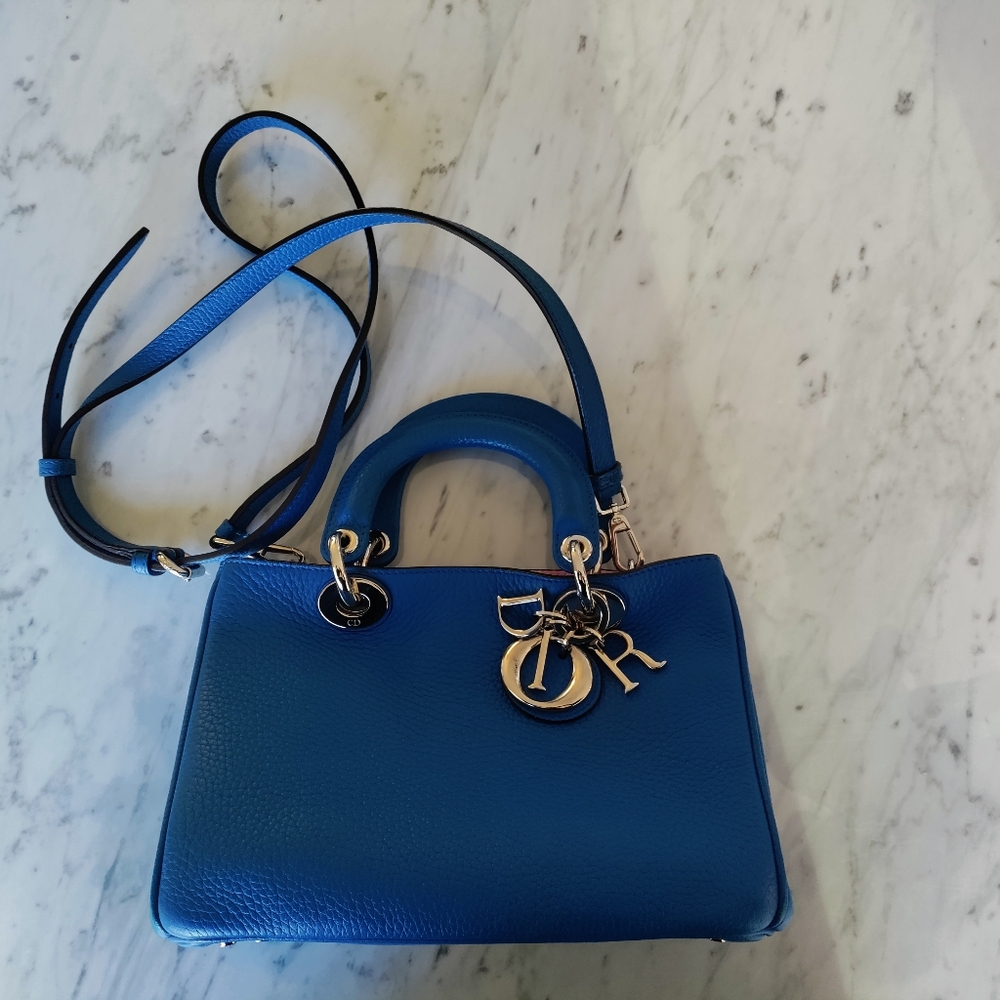Diorissimo Dior Bag - Blue Bull Leather w/ Pink Interior – Raf Simons Era - Picture 4 of 8